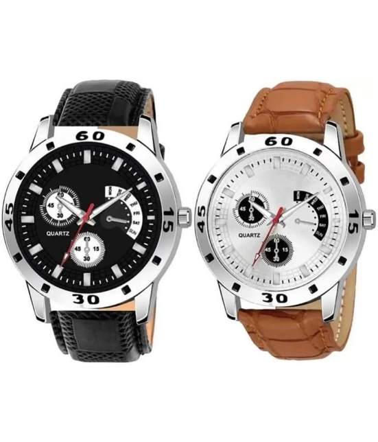 acnos Multicolor Leather Analog Mens Watch