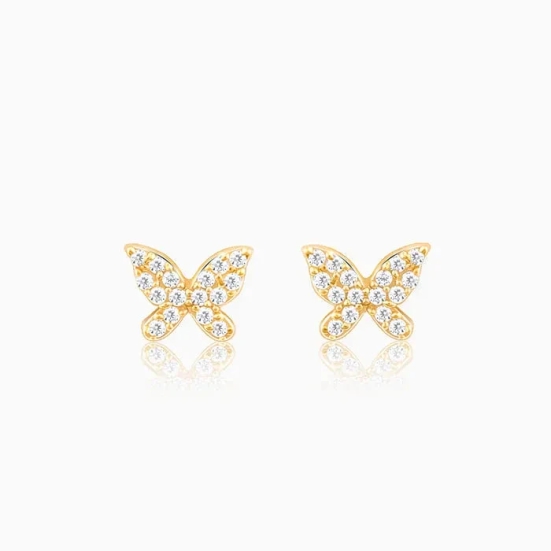 Golden Butterfly Tiny Studded Affair Earrings