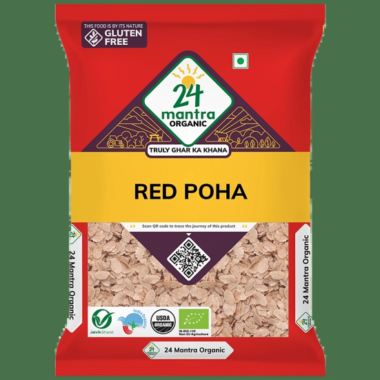 24 Mantra Organic Red Poha, 500 gms