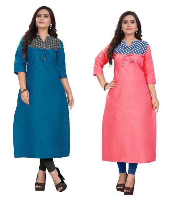 Rangrasiya Multicolor Cotton Straight Kurti - M