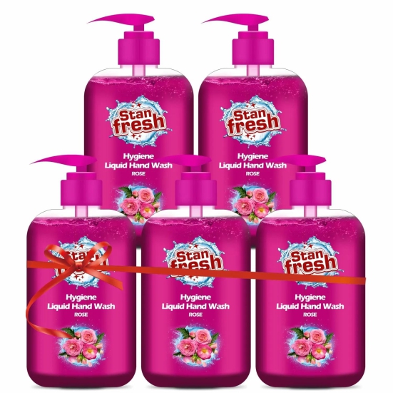 Stanfresh Hygiene Liquid Hand Wash Rose 500ml(Pack Of 5)