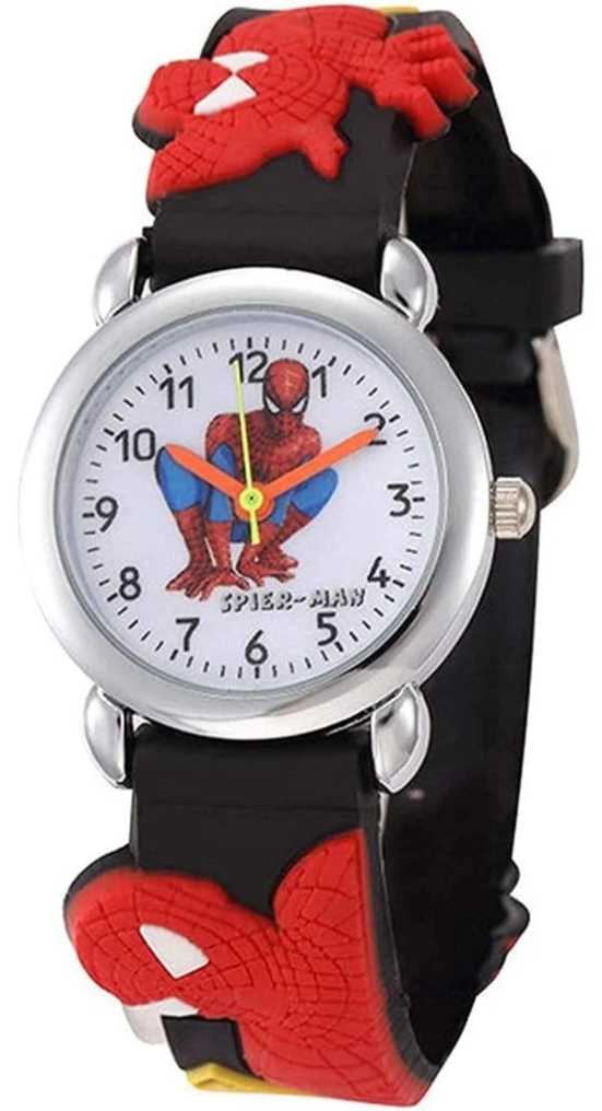 Exelent Analogue White Dial Spiderman Boys, Girls Watch (Red)