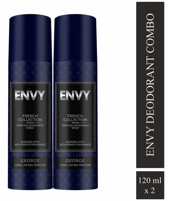 Envy George Deodorant Spray for Men 120ml Each (Pack of 2)