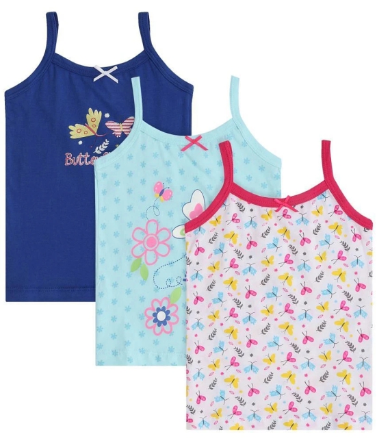 GIRLS VEST ROUND NECK SLEEVELESS SOLID ASSORTED Pack Of 3 - None