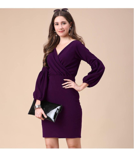 Sheetal associates - Purple Cotton Blend Women's Bodycon Dress ( Pack of 1 ) - None