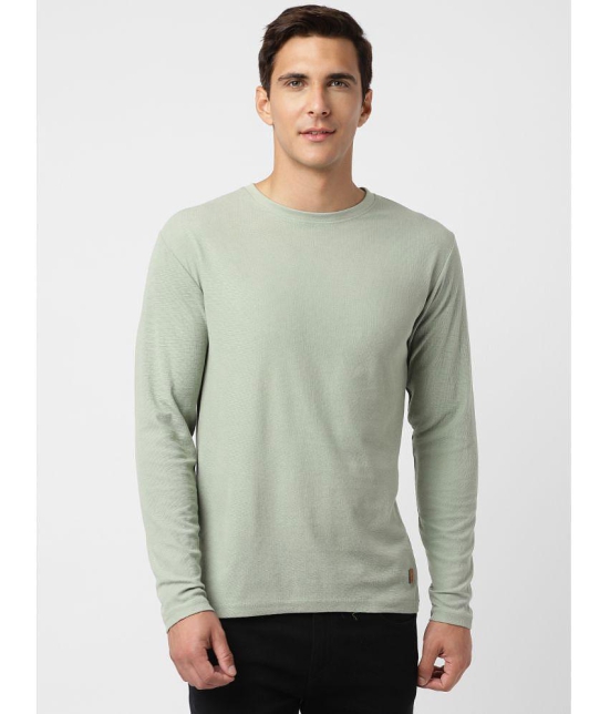 UrbanMark Cotton Blend Regular Fit Solid Full Sleeves Men''s T-Shirt - Light Green ( Pack of 1 ) - None