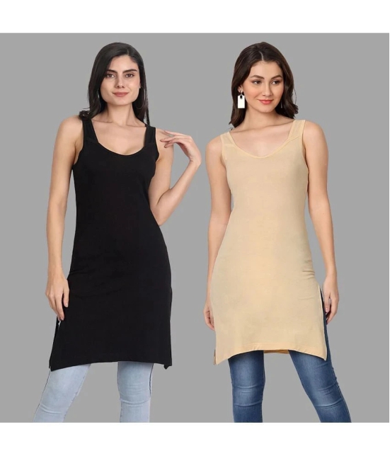 AIMLY Cotton Tanks - Black Pack of 2 - None