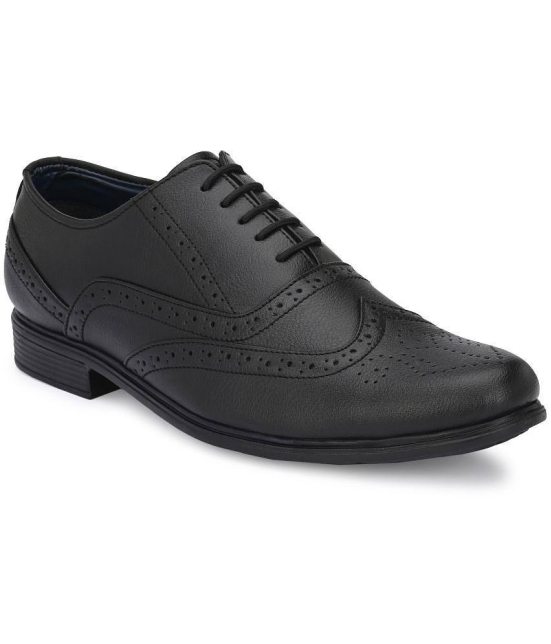 Leeport - Black Mens Brogue Formal Shoes - None