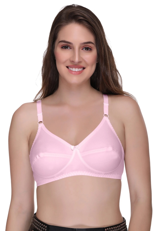 Sona Womens Sweety Baby Pink Everyday Full Coverage Non Padded Cotton Bra-40 / D / Baby Pink