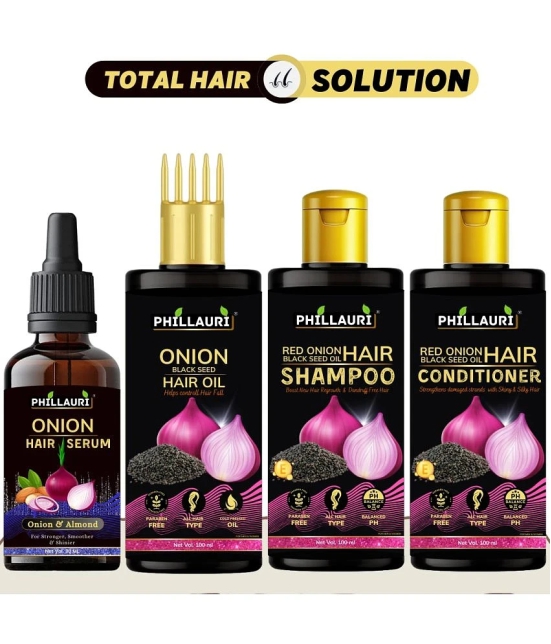 Red Onion Anti Hair Loss & Hair Growth Hair Oil (100ml) + Shampoo (100ml) + Hair Conditioner (100ml) + Hair Serum (30ml)