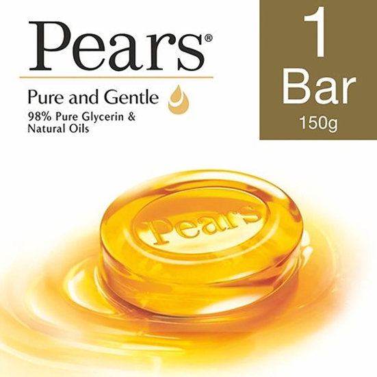 Pears Pure & Gentle Glycerin & Natural Oils Soap Bar, 98% Pure Glycerine & Natural Oils, 125 G