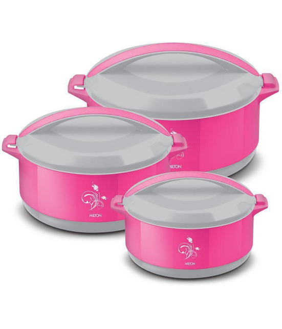 Milton Divine Jr Inner Steel Casserole Gift Set of 3, Pink - Pink