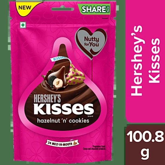 Hersheys Kisses Hazelnut Pouch 100.8G