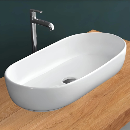 Plantex Platinum Ceramic Wash BasinBasin for BathroomTabletop Wash BasinBathroom Basin White 28 x 14.5 x 6 Inch-Plantex Platinum Ceramic Wash Basin/Basin for Bathroom/Tabletop Wash Basin/Bathroom