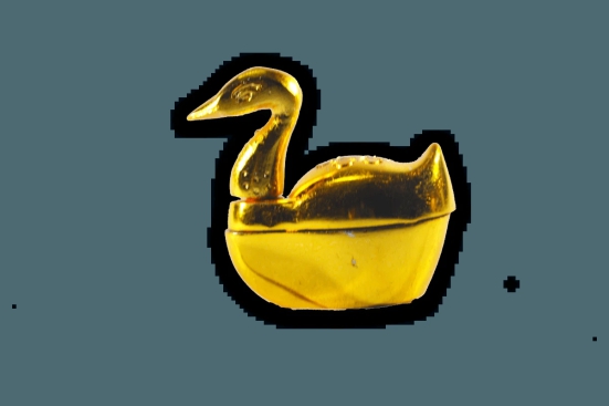 Duck Kumkum Box-With Out Base (H:2 x B:1.25 inches) / Gold