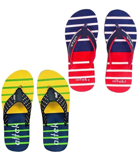 Altek - Multi Color Mens Thong Flip Flop - None