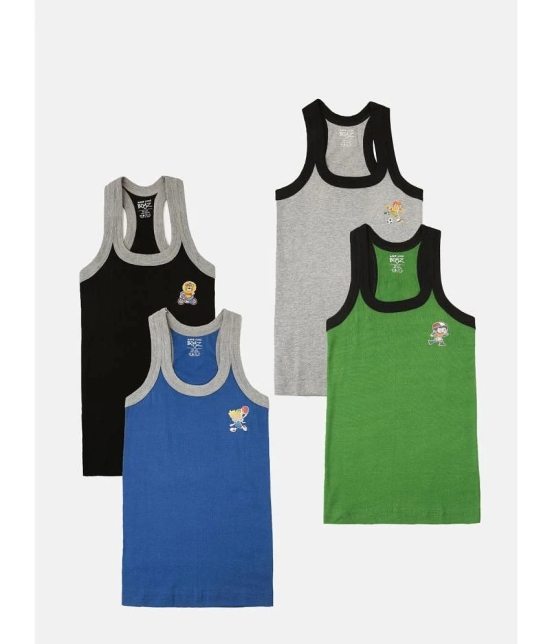 Lux Cozi - Multicolor Cotton Solid Boys Vest ( Pack of 4 ) - None