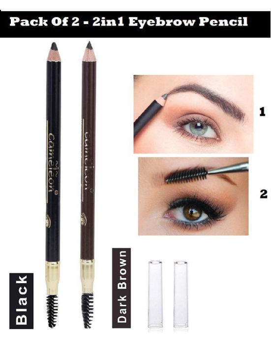 Cameleon Eyebrow Pencil | Pack of 2(Shade - Black and Brown)