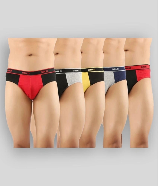 Solo - Multicolor Cotton Mens Briefs ( Pack of 5 ) - 95