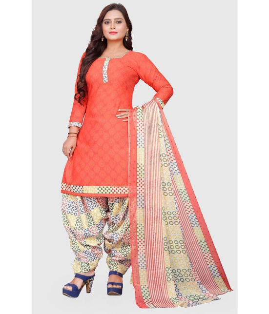 Rajnandini - Unstitched Peach Cotton Dress Material ( Pack of 1 ) - Peach