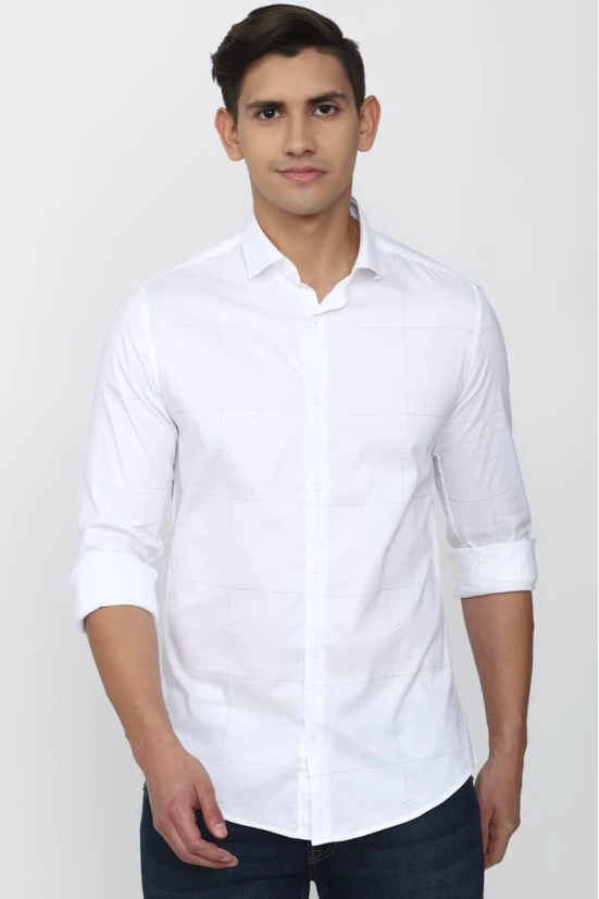 Men White Super Slim Fit Formal Full Sleeves Formal Shirt