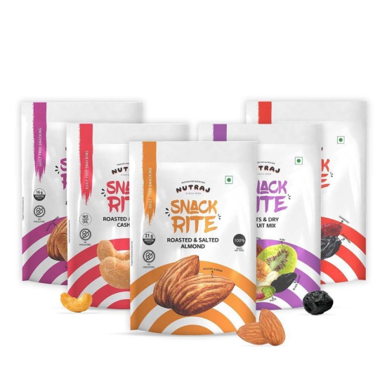 Nutraj Snackrite Sports Mix, Cranberry Trio, Almond R&S, Cashew R&S & Nuts and Dry Fruits - Combo