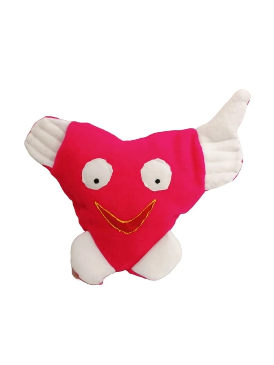 Plush Heart-Shaped Pillow with Wings