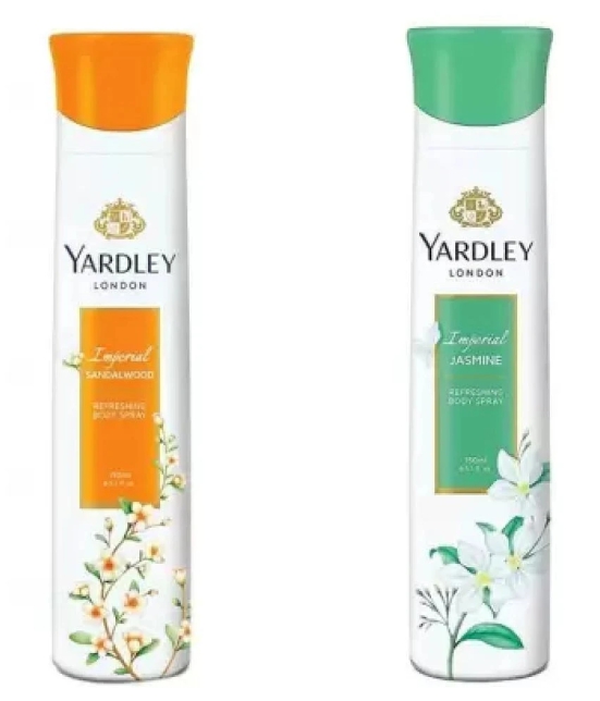 Yardley London IMPERIAL SANDALWOOD , IMPERIAL JASMINE Body Spray - For Women 150ml each,pack of 2