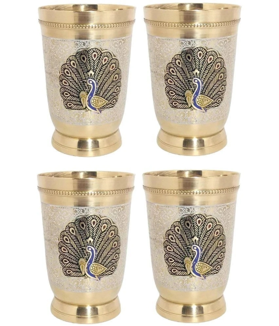 A & H ENTERPRISES - Brass Glasses Set 250 ml ( Pack of 4 )