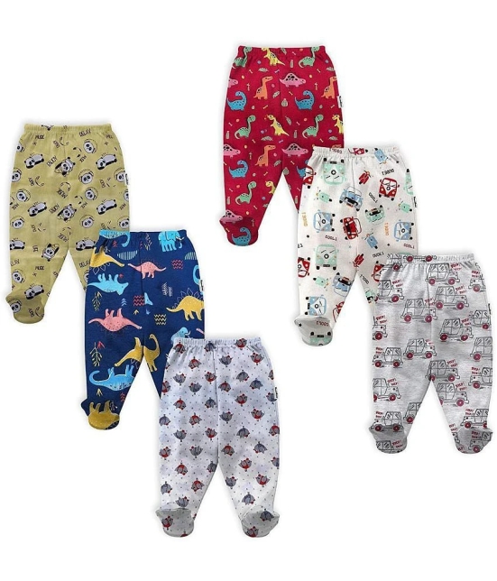 NammaBaby - Cotton Blend Multi Color Trackpant For Baby Boy ( Pack of 6 ) - None