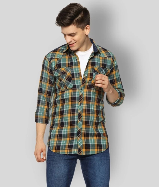 Campus Sutra Cotton Regular Fit Checks Full Sleeves Mens Casual Shirt - Green ( Pack of 1 ) - None