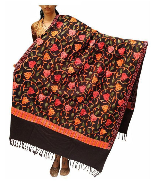 Varun Cloth House Black Ari Embroidery Shawl