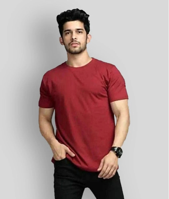 Glito - Maroon Cotton Blend Regular Fit Mens T-Shirt ( Pack of 1 ) - None