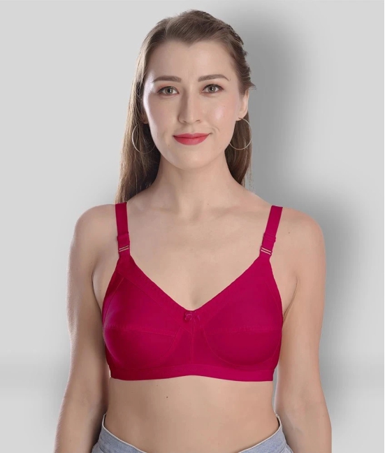 Madam - Pink Cotton Non - Padded Womens Minimizer Bra ( Pack of 1 ) - 38D