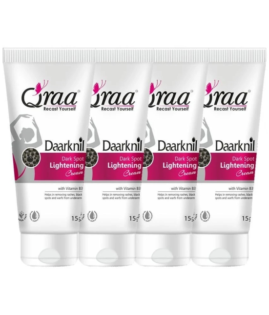 Qraa Daarknil Cream For Intimate Lightening,Dark Spots, Dark Underarms, Neck, Knees 60Gm Pack Of 4