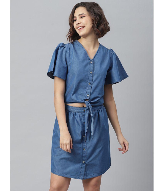 StyleStone Denim Blue Shirt Dress - Single - S