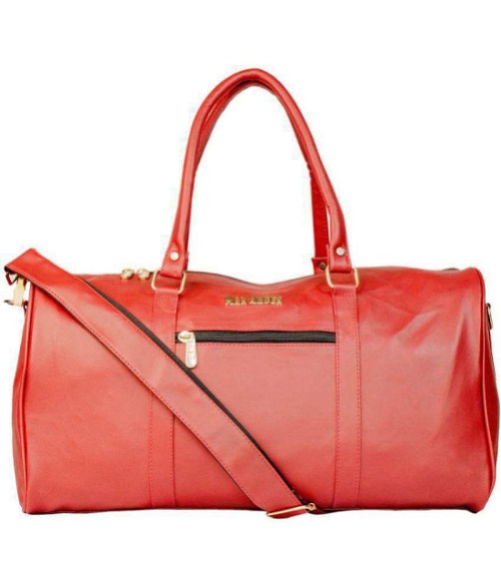 Man Arden - Red Leather Duffle Bag - Onesize