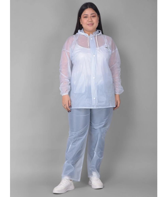 Dollar Polyester Raincoat Set - White - None