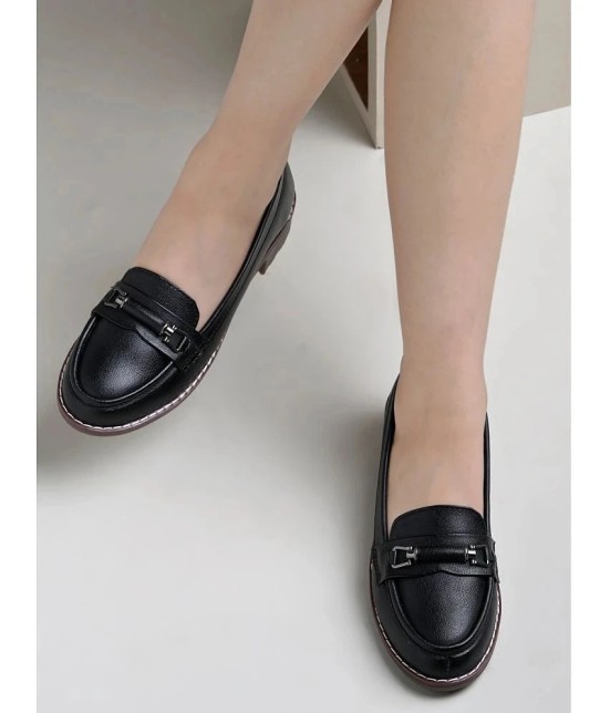 Shoetopia Black Womens Loafers - None