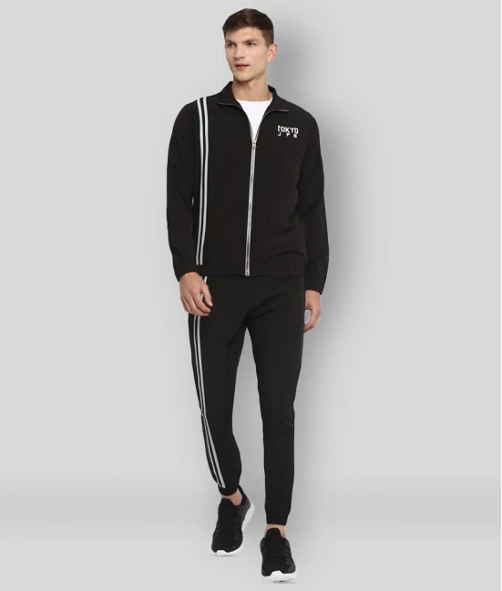 YUUKI - Black Polyester Regular Fit Striped Mens Sports Tracksuit ( Pack of 1 ) - S