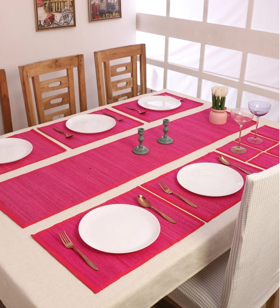 Bamboo Dining Mats - Pink (Set of 13)