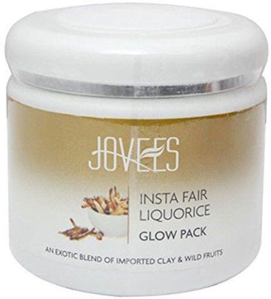 Jovees Herbal Insta Fair Liquorice Clay Pack For Brighter Glowing Skin, 120g | All Skin Types | Paraben & Alcohol Free 400g