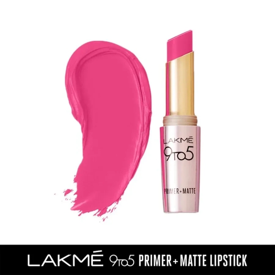 Lakme 9 To 5 Primer + Matte Lipstick - MP21 Fucsia File