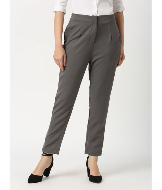 Smarty Pants - Grey Lycra Straight Womens Formal Pants ( Pack of 1 ) - None