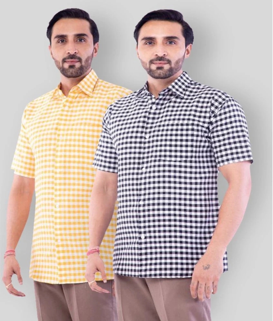 DESHBANDHU DBK - Multicolor Cotton Blend Regular Fit Mens Casual Shirt (Pack of 2) - None