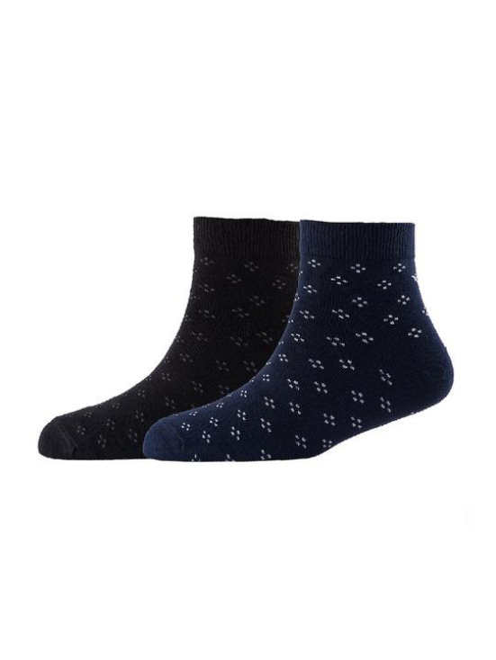 Men Pack Of 2 Patterned Cotton Ankle Length Socks