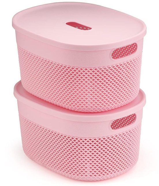 Oliveware - Plastic Pink Utility Container ( Set of 2 ) - Pink