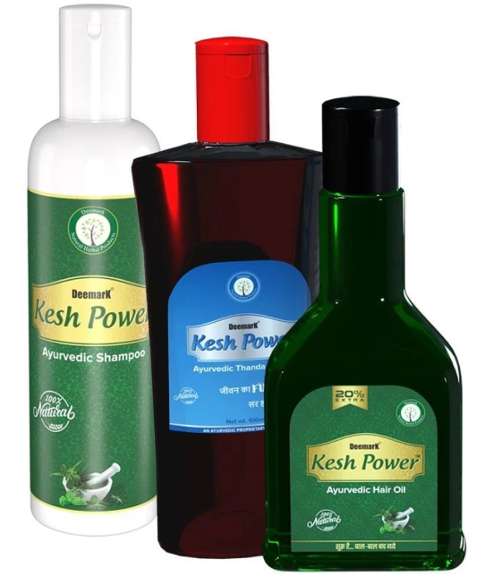 Deemark Kesh Power Oil + Kesh Power Shampoo + Thanda Oil