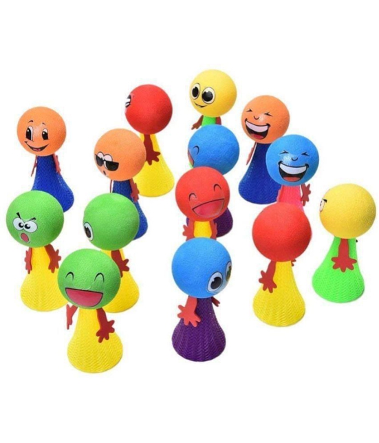 KP2® Smiley Emoji Jump Fly Toy (Set of 10) Birthday Party Return Gift for Kids | Press and Jump Toy for Kids(Multi Color) - Assorted