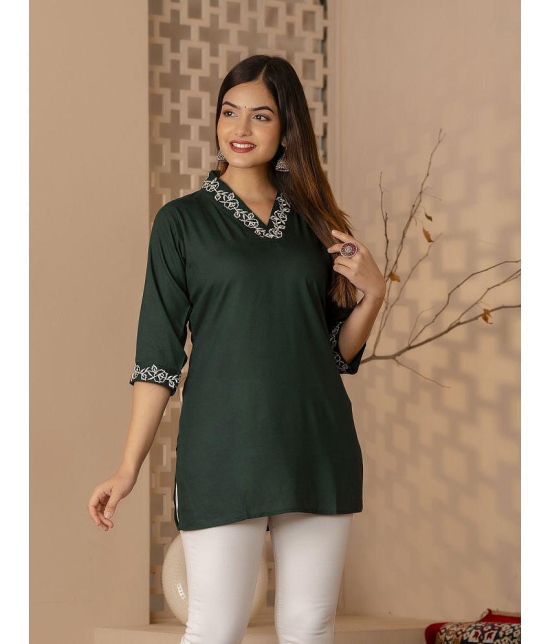 Kapadia Green Rayon Womens Regular Top ( Pack of 1 ) - None